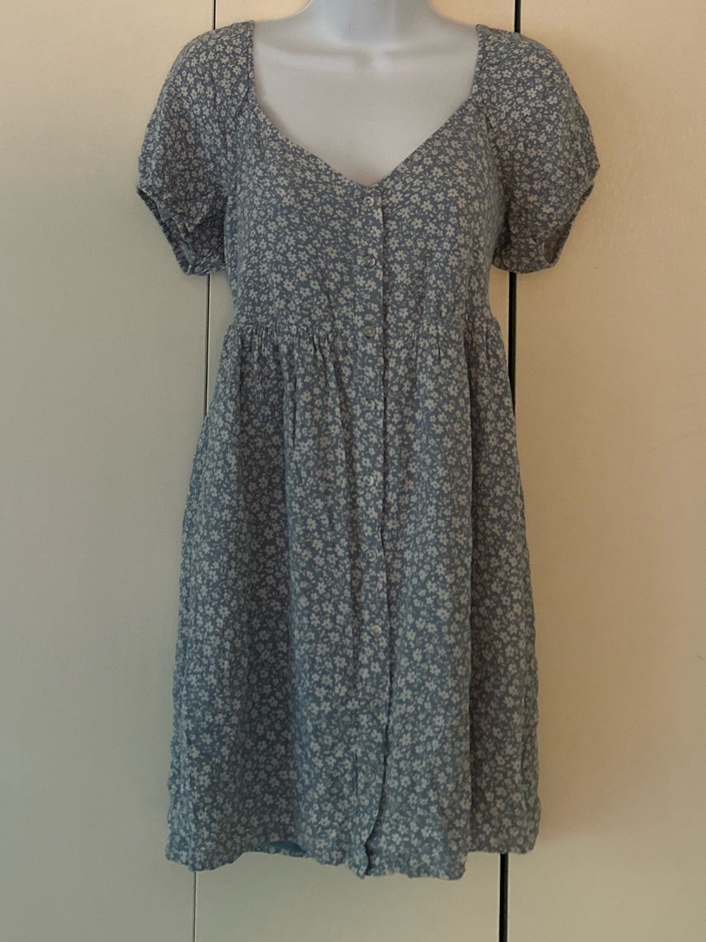 American Eagle Outfitters Floral Button-Front puff Sleeve Sundress XS